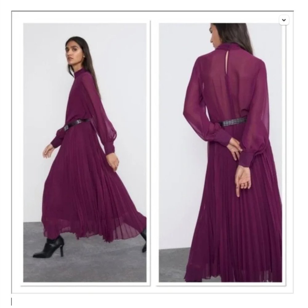 ZARA | Midi Dress with Belt (NWT)